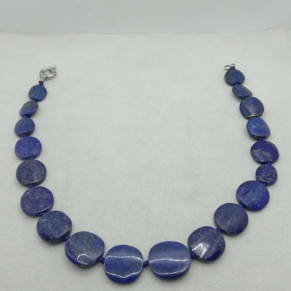 Lapis Lazuli Beaded Stone Necklace Choker, Tribal Stone Necklace, Beaded Necklac - Picture 2 of 7